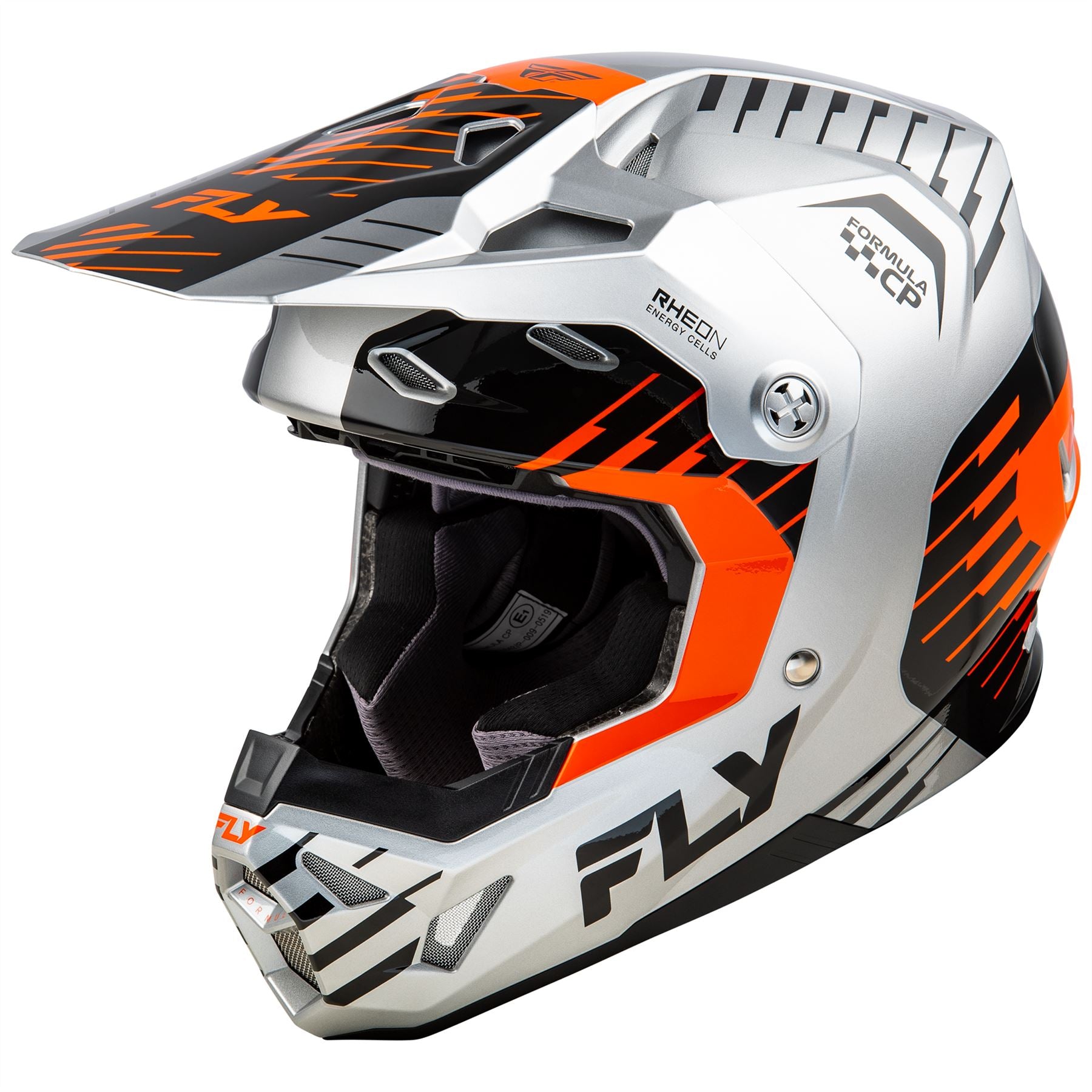 Fly Racing 2025 Formula CP Slice Motocross Helmet Grey Orange Black